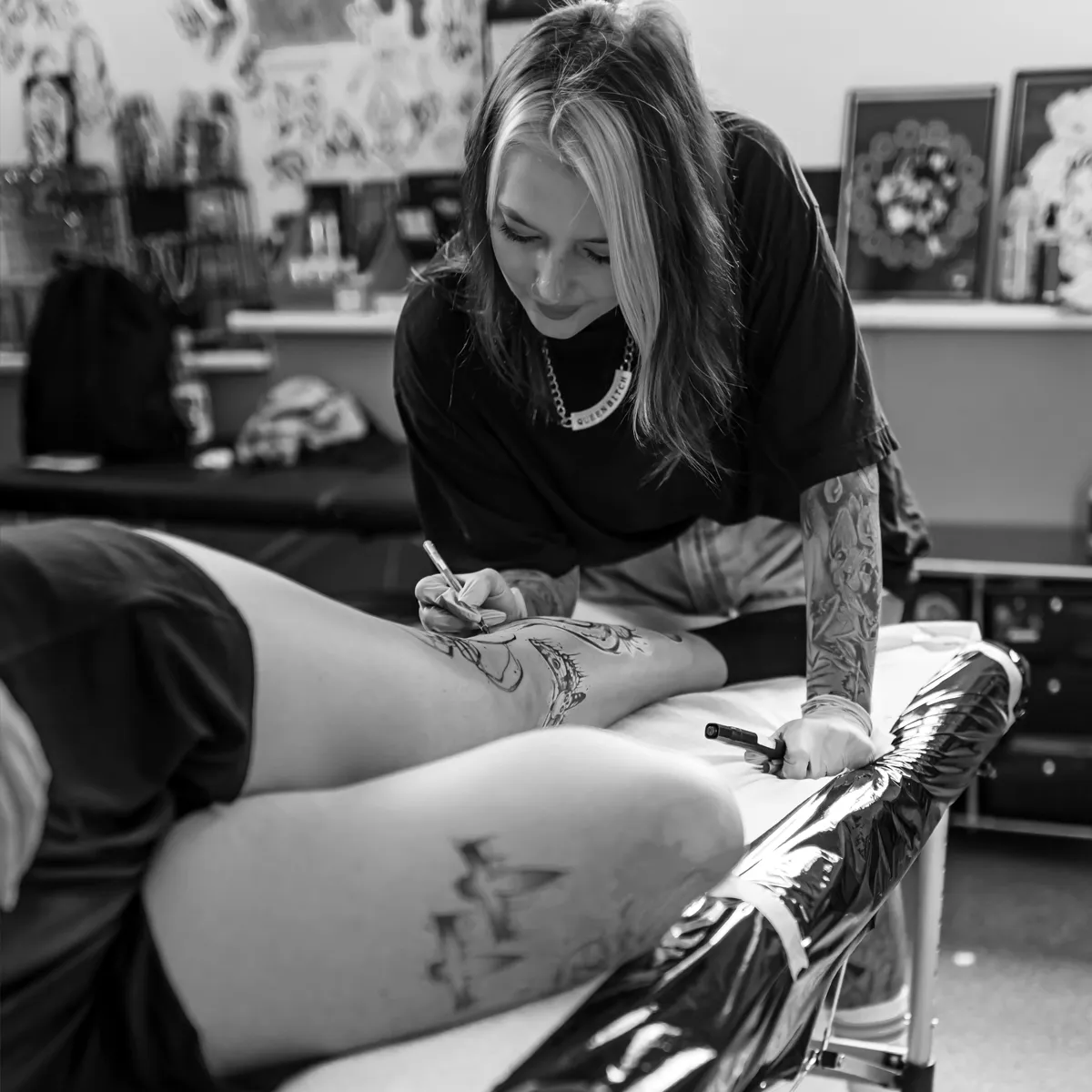 Tattoo preparation at Manthrika Tattoo
